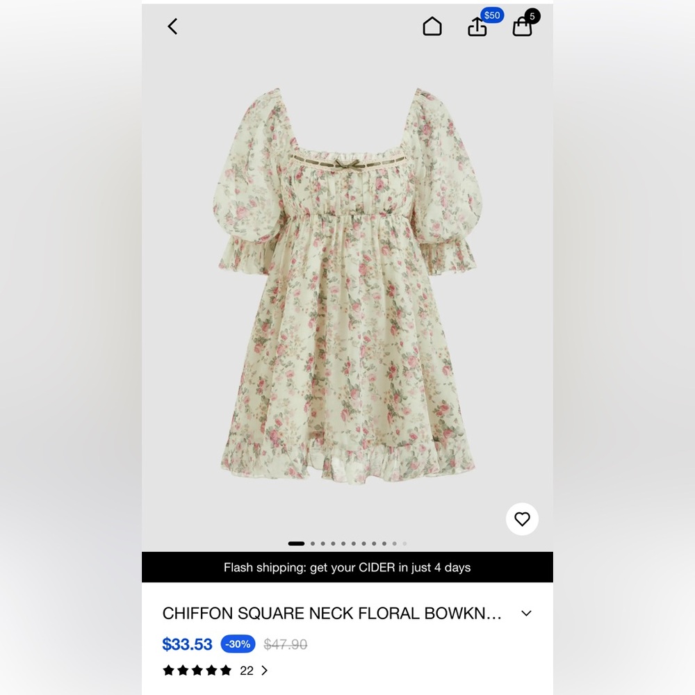 Floral Puff Sleeve Dress